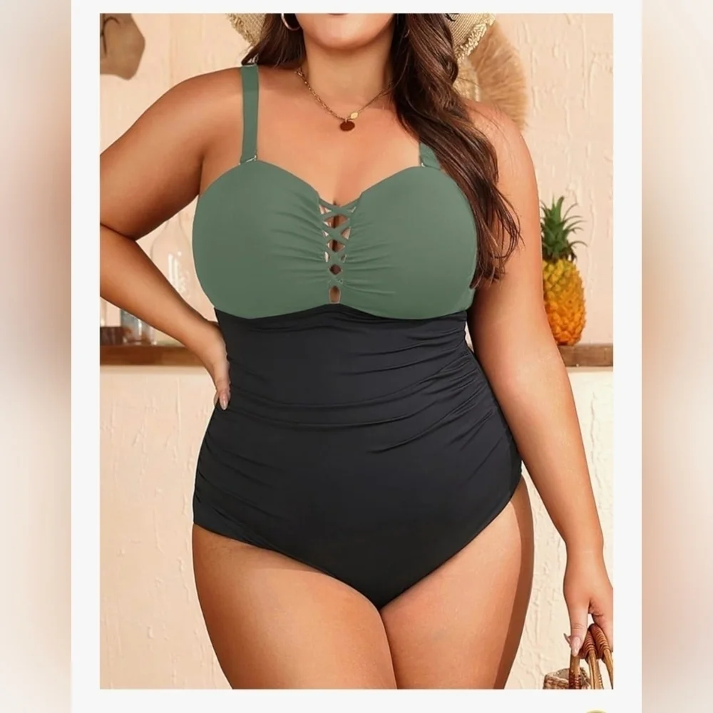 Women Plus Size One Piece Swimsuit #886